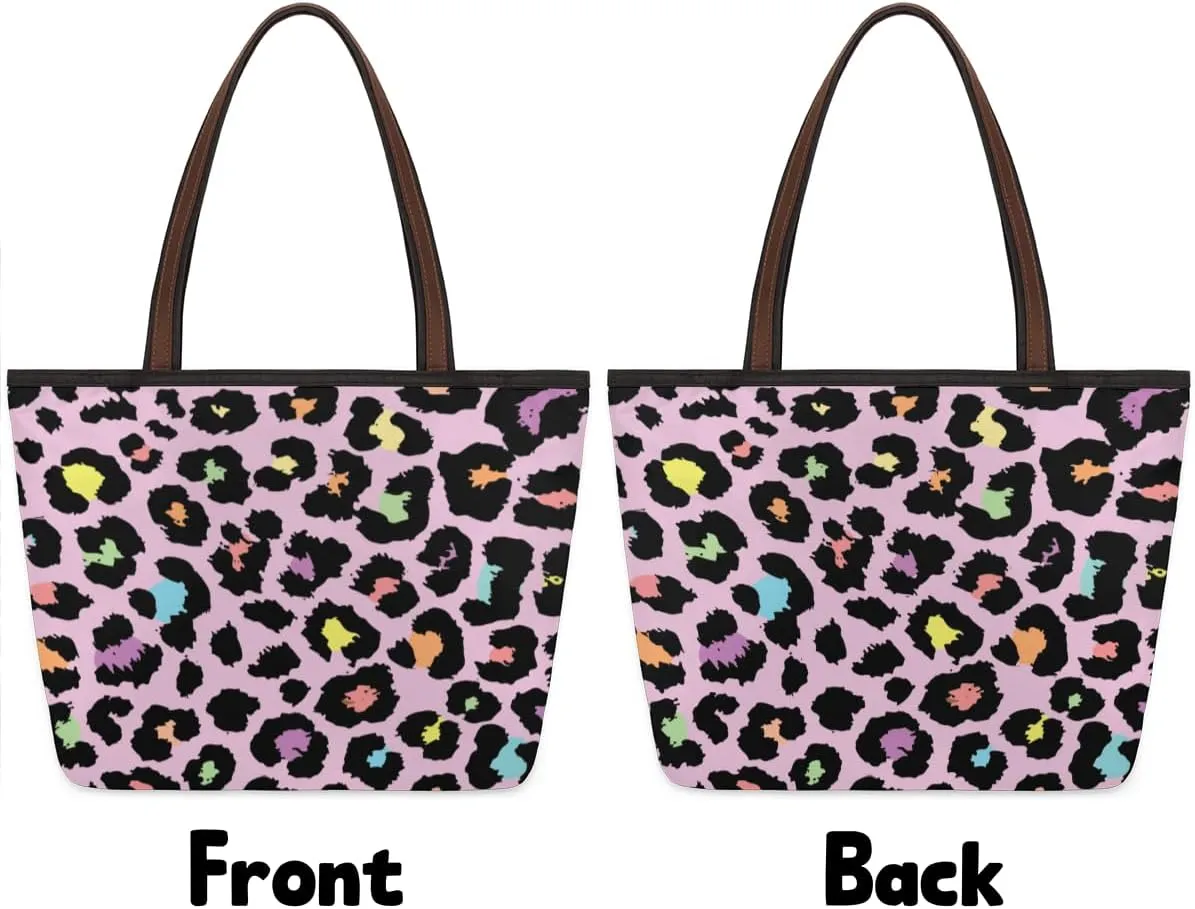Tote Bag for Women with Zipper Large Capacity Top Handle Casual Shoulder Bag Handbag Reusable Shopping