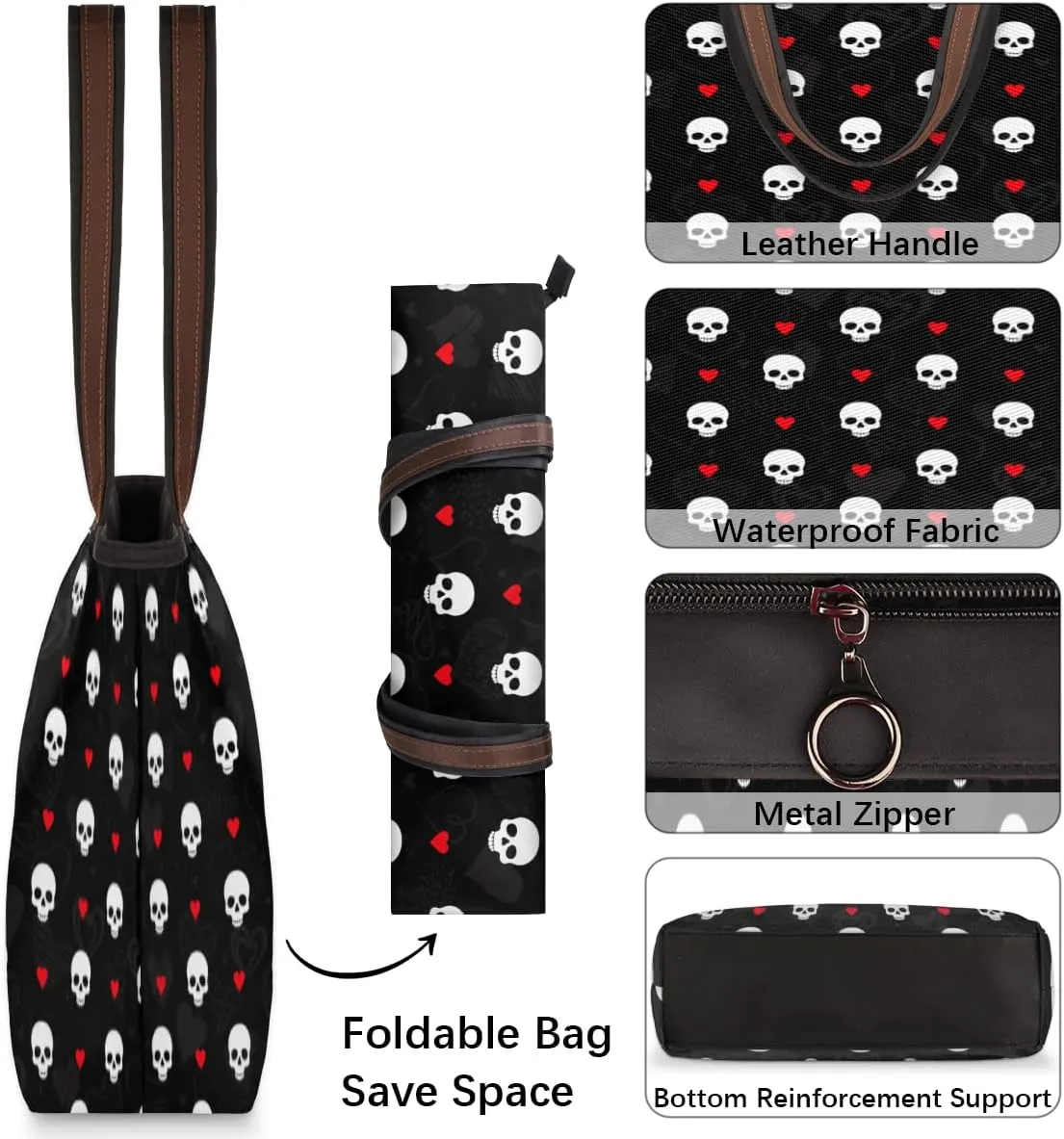 Tote Bag for Women with Zipper Large Capacity Top Handle Casual Shoulder Bag Handbag Reusable Shopping