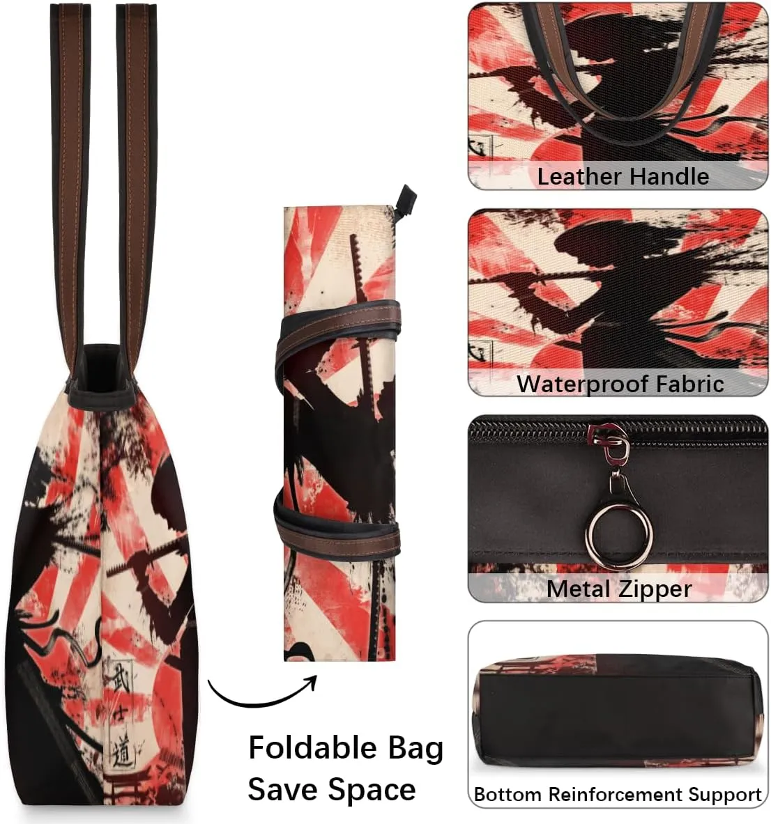 Tote Bag for Women with Zipper Large Capacity Top Handle Casual Shoulder Bag Handbag Reusable Shopping