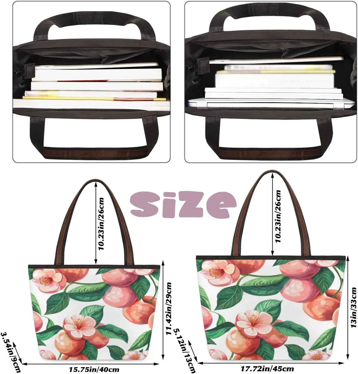 Tote Bag for Women with Zipper Large Capacity Top Handle Casual Shoulder Bag Handbag Reusable Shopping