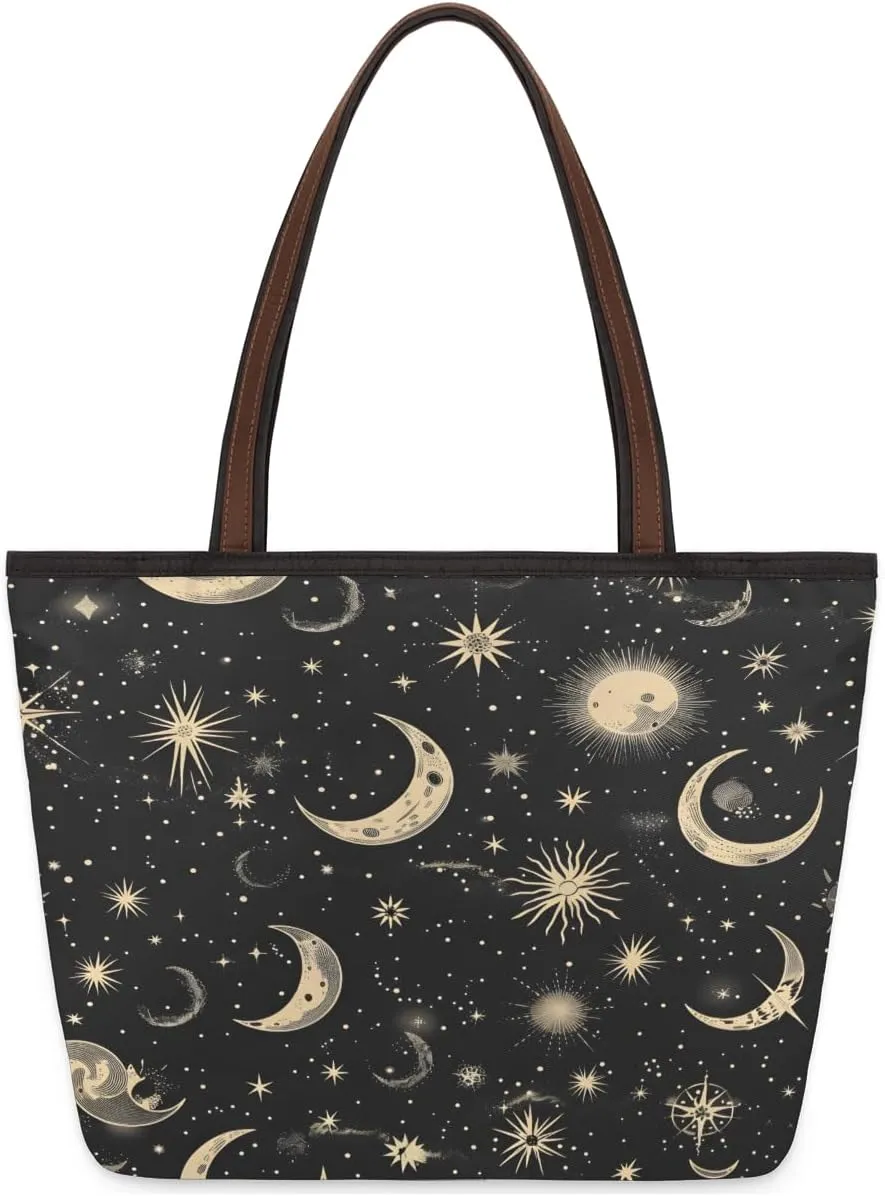 Tote Bag for Women with Zipper Large Capacity Top Handle Casual Shoulder Bag Handbag Reusable Shopping