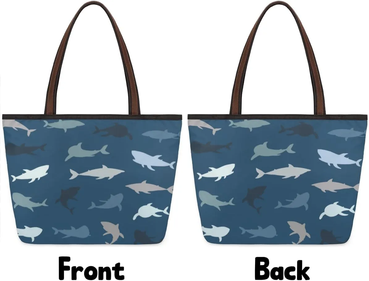 Tote Bag for Women with Zipper Large Capacity Top Handle Casual Shoulder Bag Handbag Reusable Shopping