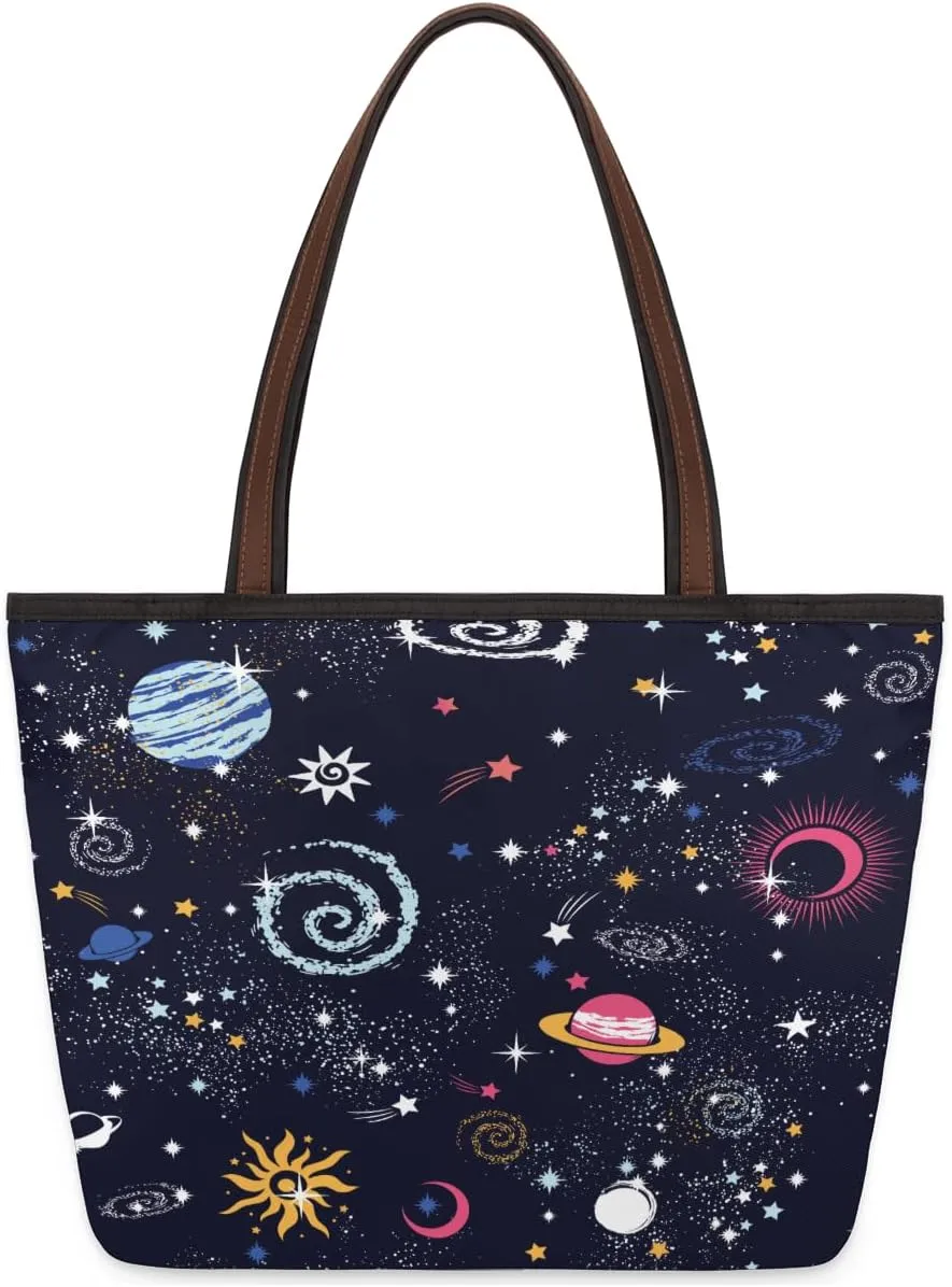 Tote Bag for Women with Zipper Large Capacity Top Handle Casual Shoulder Bag Handbag Reusable Shopping