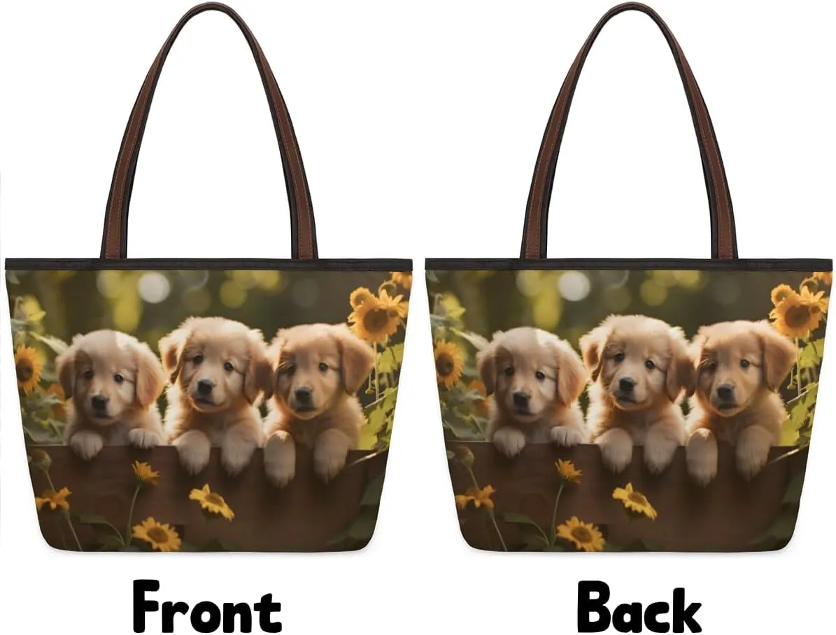 Tote Bag for Women with Zipper Large Capacity Top Handle Casual Shoulder Bag Handbag Reusable Shopping