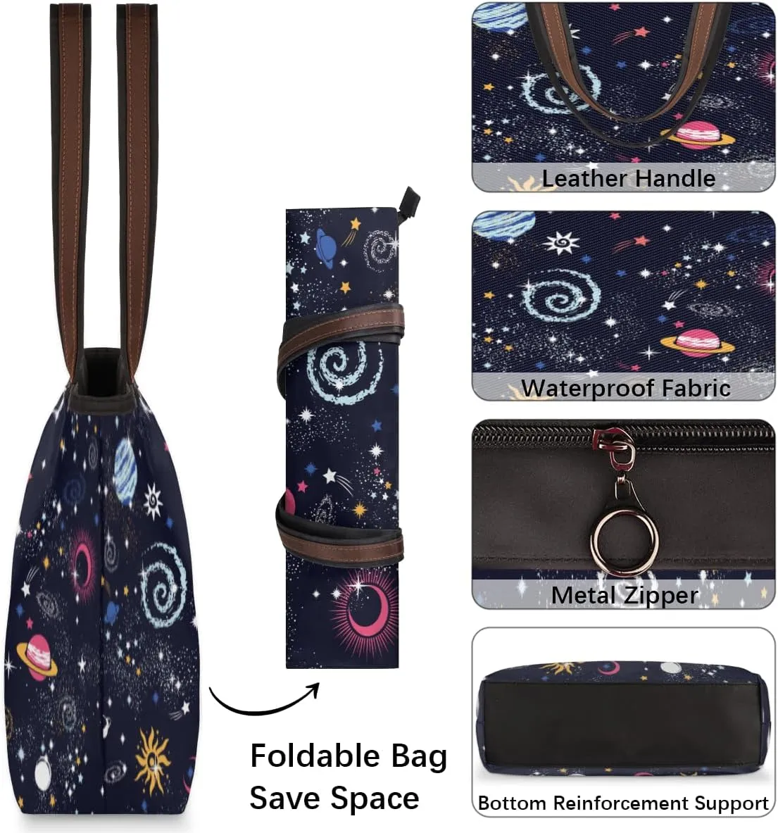 Tote Bag for Women with Zipper Large Capacity Top Handle Casual Shoulder Bag Handbag Reusable Shopping