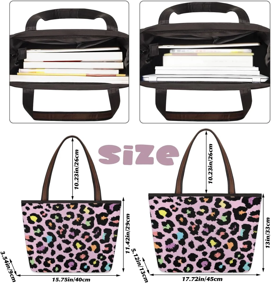 Tote Bag for Women with Zipper Large Capacity Top Handle Casual Shoulder Bag Handbag Reusable Shopping