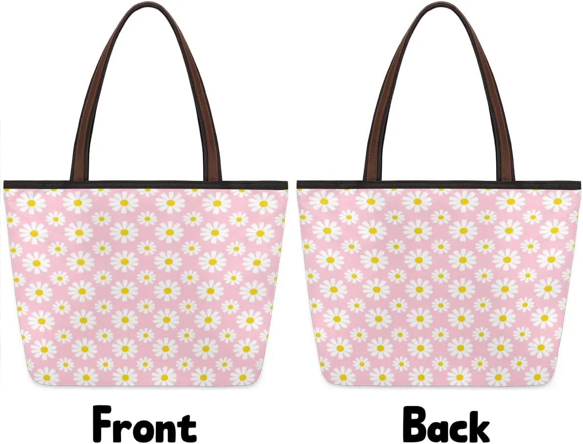 Tote Bag for Women with Zipper Large Capacity Top Handle Casual Shoulder Bag Handbag Reusable Shopping