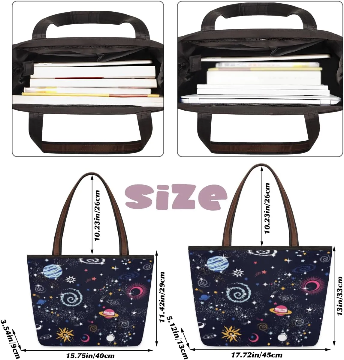 Tote Bag for Women with Zipper Large Capacity Top Handle Casual Shoulder Bag Handbag Reusable Shopping
