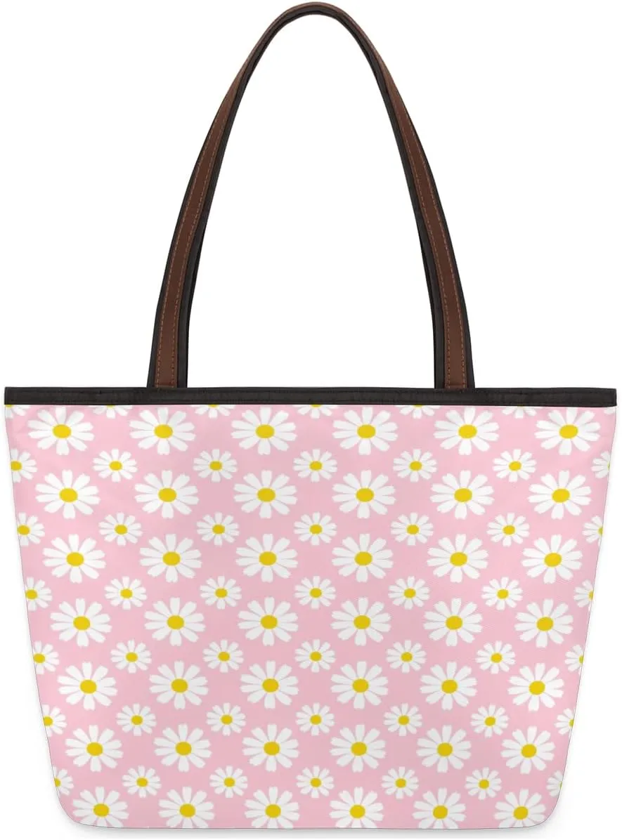 Tote Bag for Women with Zipper Large Capacity Top Handle Casual Shoulder Bag Handbag Reusable Shopping