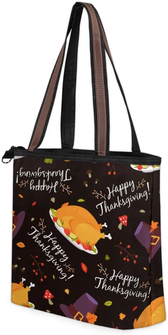 Tote Bag for Women with Zipper Large Capacity Top Handle Casual Shoulder Bag Handbag Reusable Shopping