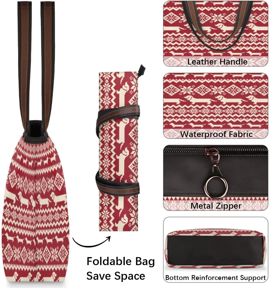 Tote Bag for Women with Zipper Large Capacity Top Handle Casual Shoulder Bag Handbag Reusable Shopping