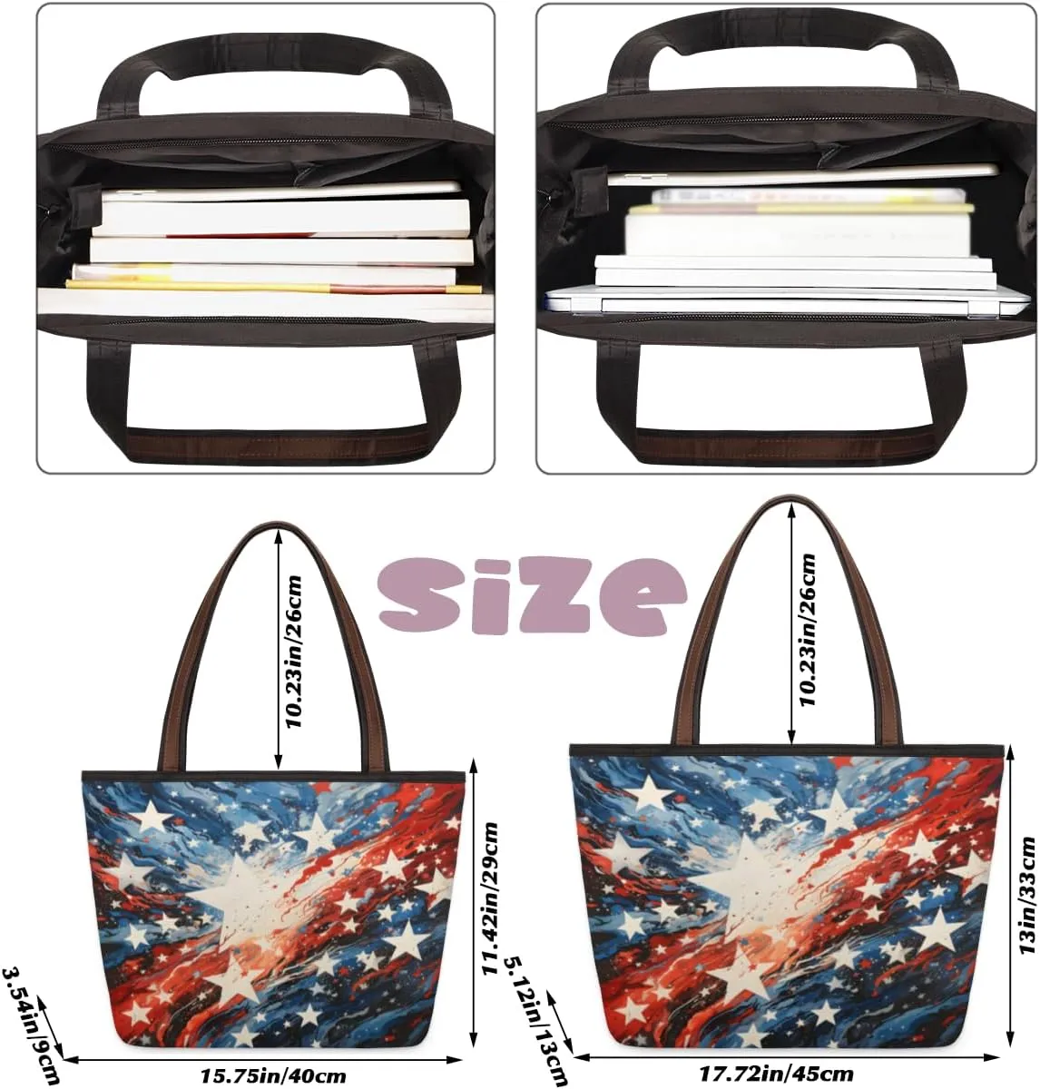 Tote Bag for Women with Zipper Large Capacity Top Handle Casual Shoulder Bag Handbag Reusable Shopping