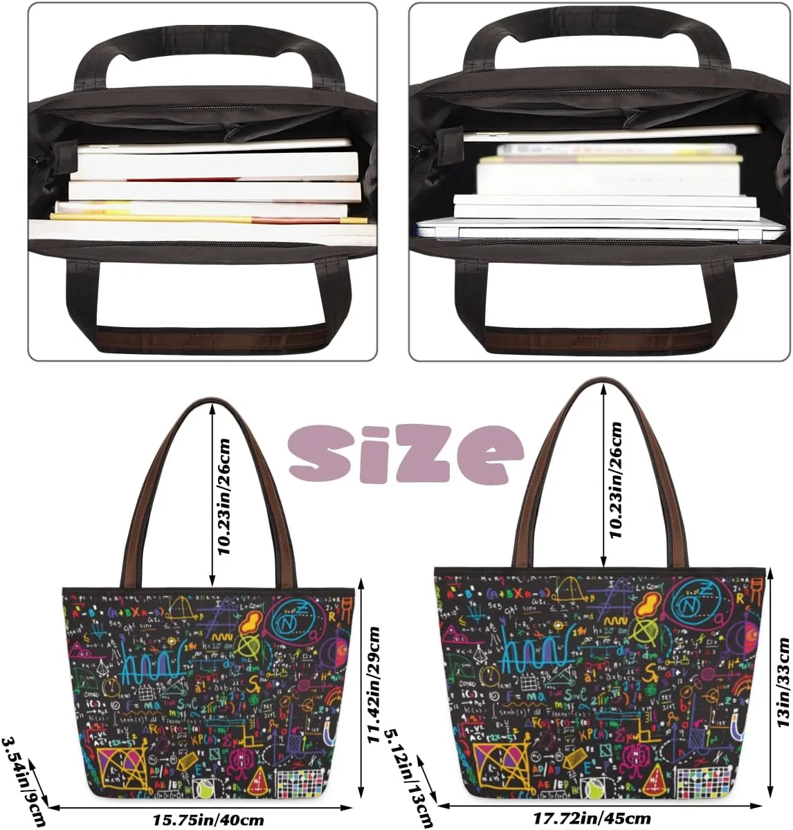 Tote Bag for Women with Zipper Large Capacity Top Handle Casual Shoulder Bag Handbag Reusable Shopping