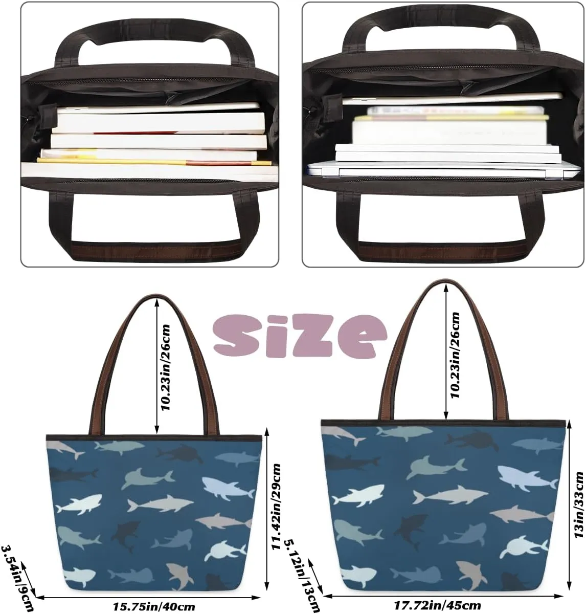 Tote Bag for Women with Zipper Large Capacity Top Handle Casual Shoulder Bag Handbag Reusable Shopping
