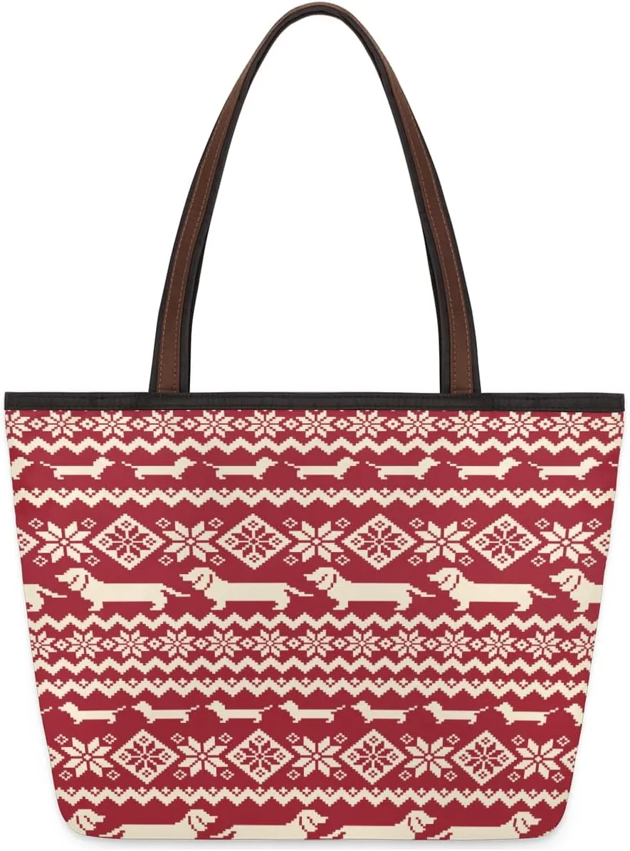 Tote Bag for Women with Zipper Large Capacity Top Handle Casual Shoulder Bag Handbag Reusable Shopping