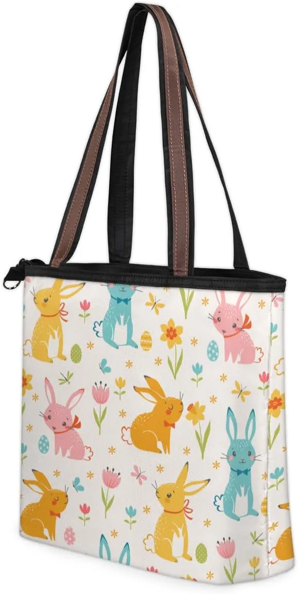 Tote Bag for Women with Zipper Large Capacity Top Handle Casual Shoulder Bag Handbag Reusable Shopping