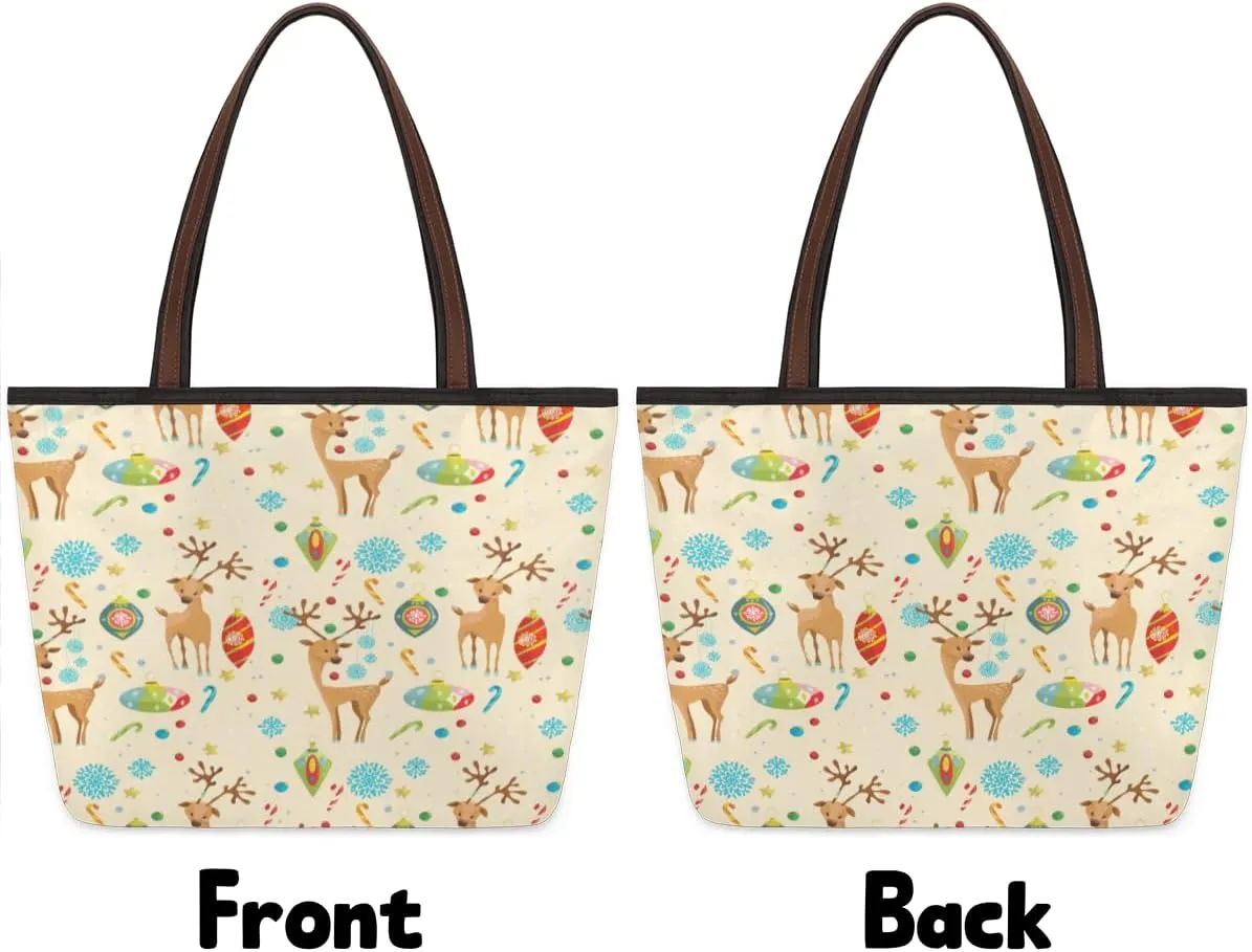 Tote Bag for Women with Zipper Large Capacity Top Handle Casual Shoulder Bag Handbag Reusable Shopping