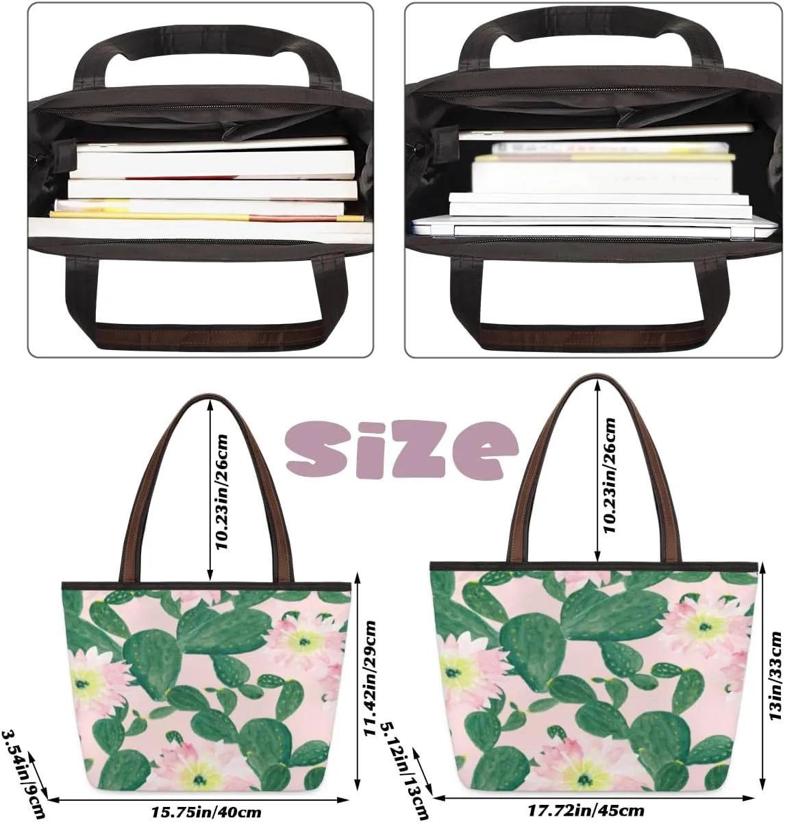 Tote Bag for Women with Zipper Large Capacity Top Handle Casual Shoulder Bag Handbag Reusable Shopping
