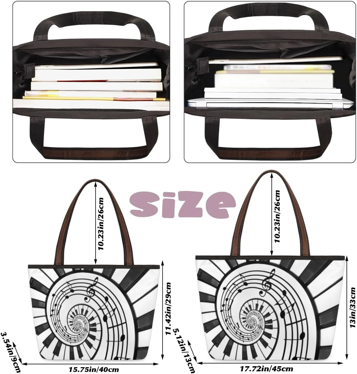 Tote Bag for Women with Zipper Large Capacity Top Handle Casual Shoulder Bag Handbag Reusable Shopping