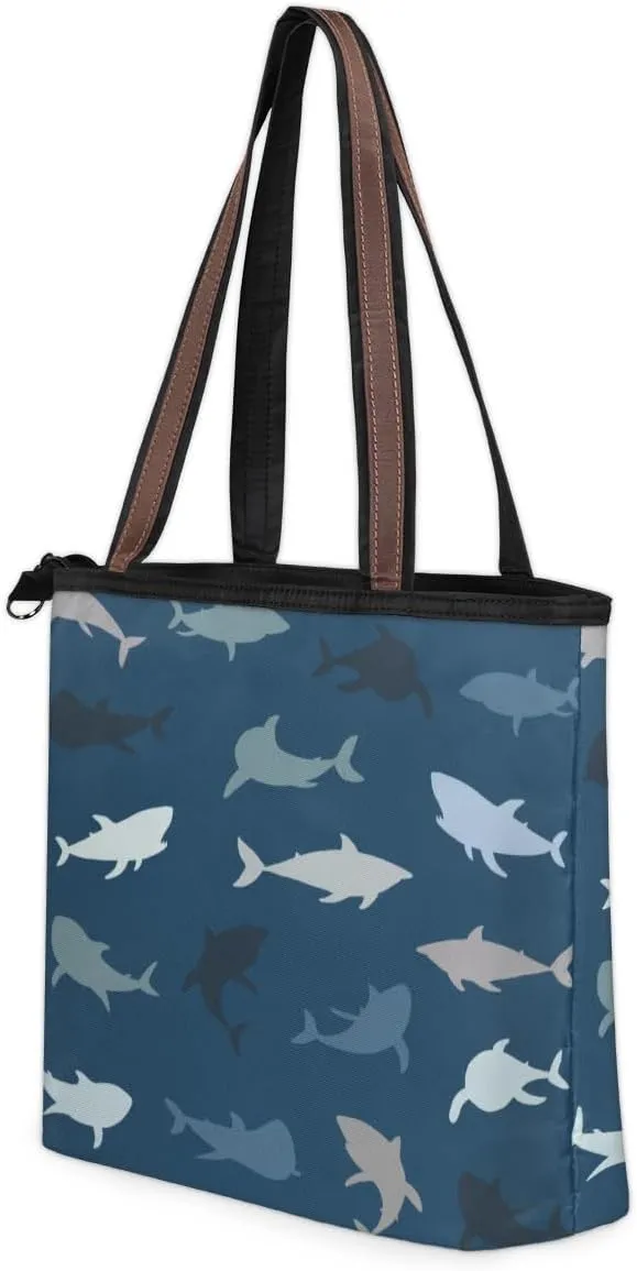 Tote Bag for Women with Zipper Large Capacity Top Handle Casual Shoulder Bag Handbag Reusable Shopping