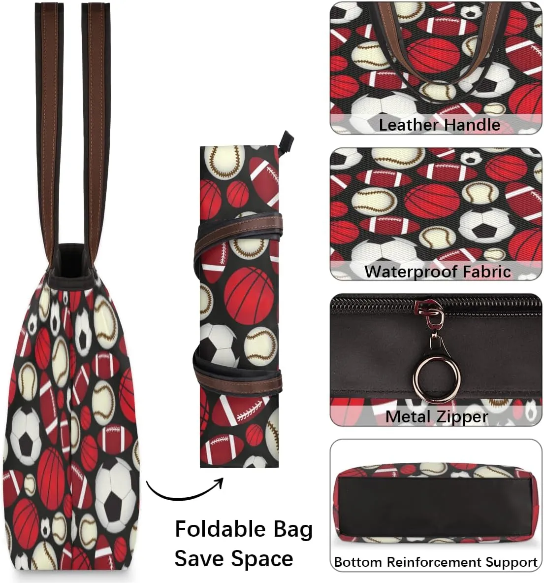Tote Bag for Women with Zipper Large Capacity Top Handle Casual Shoulder Bag Handbag Reusable Shopping