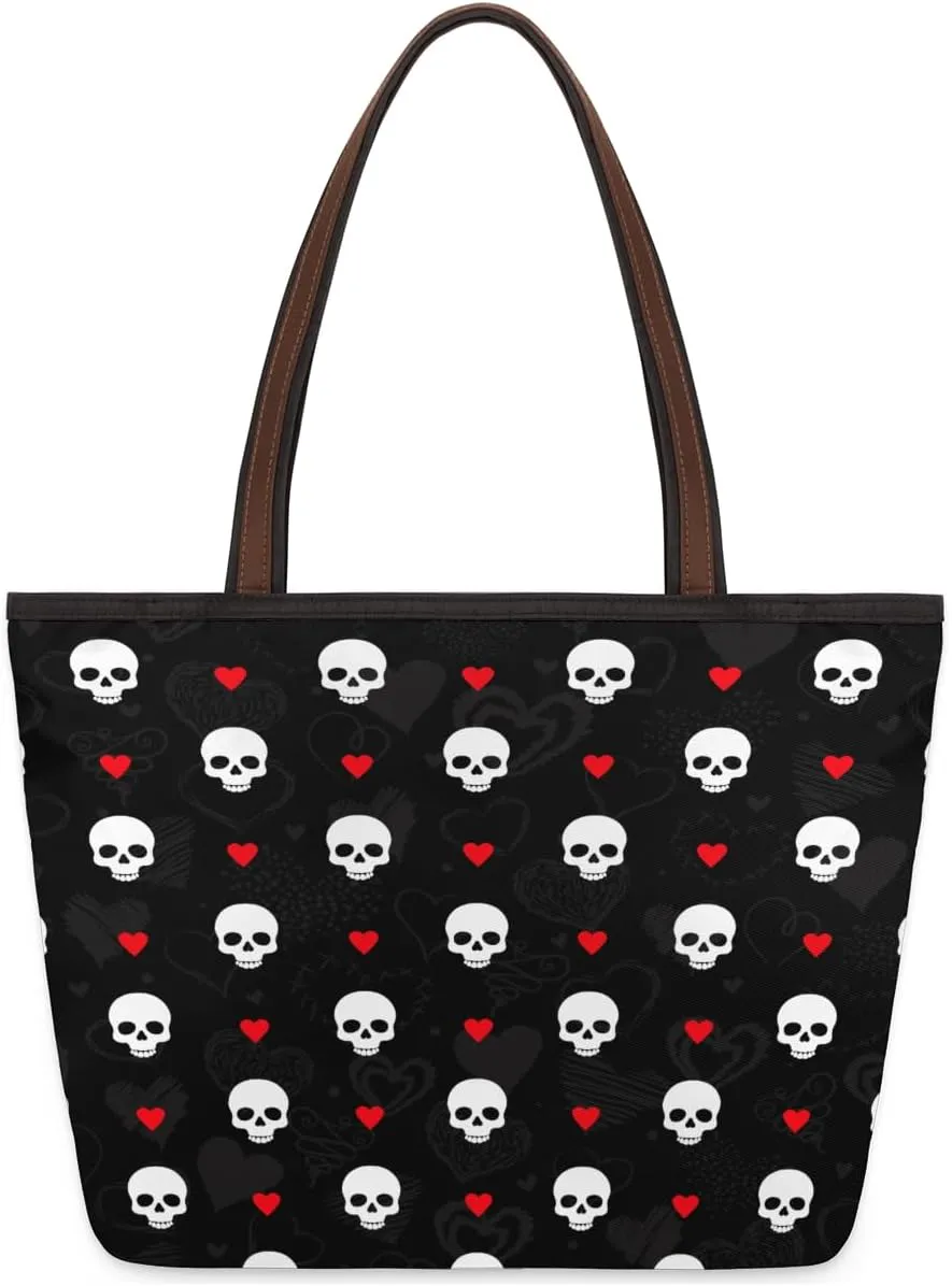 Tote Bag for Women with Zipper Large Capacity Top Handle Casual Shoulder Bag Handbag Reusable Shopping