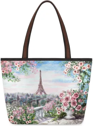 Tote Bag for Women with Zipper Large Capacity Top Handle Casual Shoulder Bag Handbag Reusable Shopping