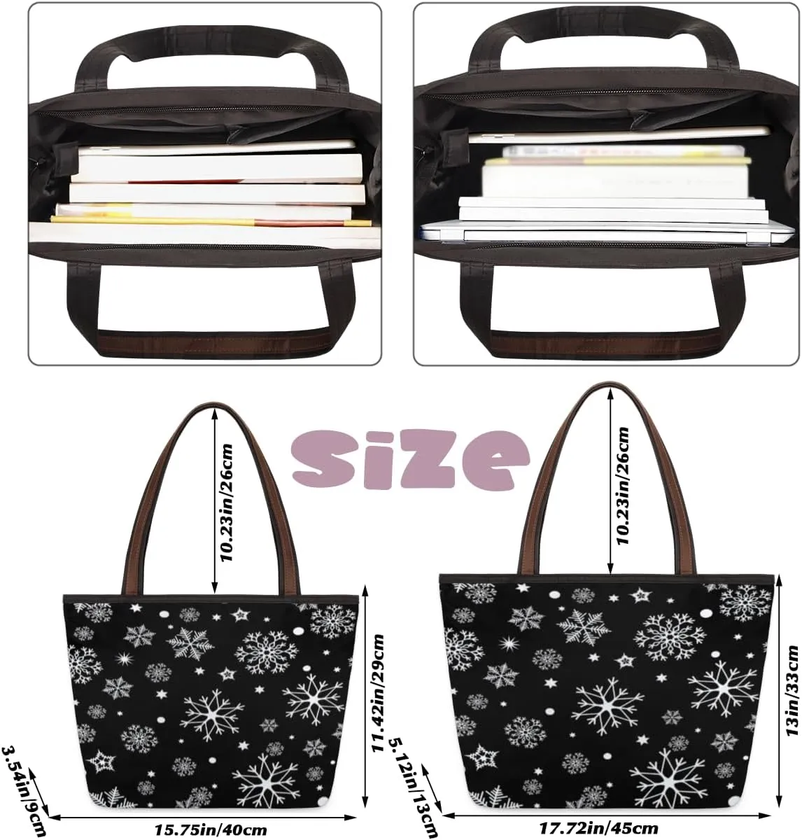 Tote Bag for Women with Zipper Large Capacity Top Handle Casual Shoulder Bag Handbag Reusable Shopping