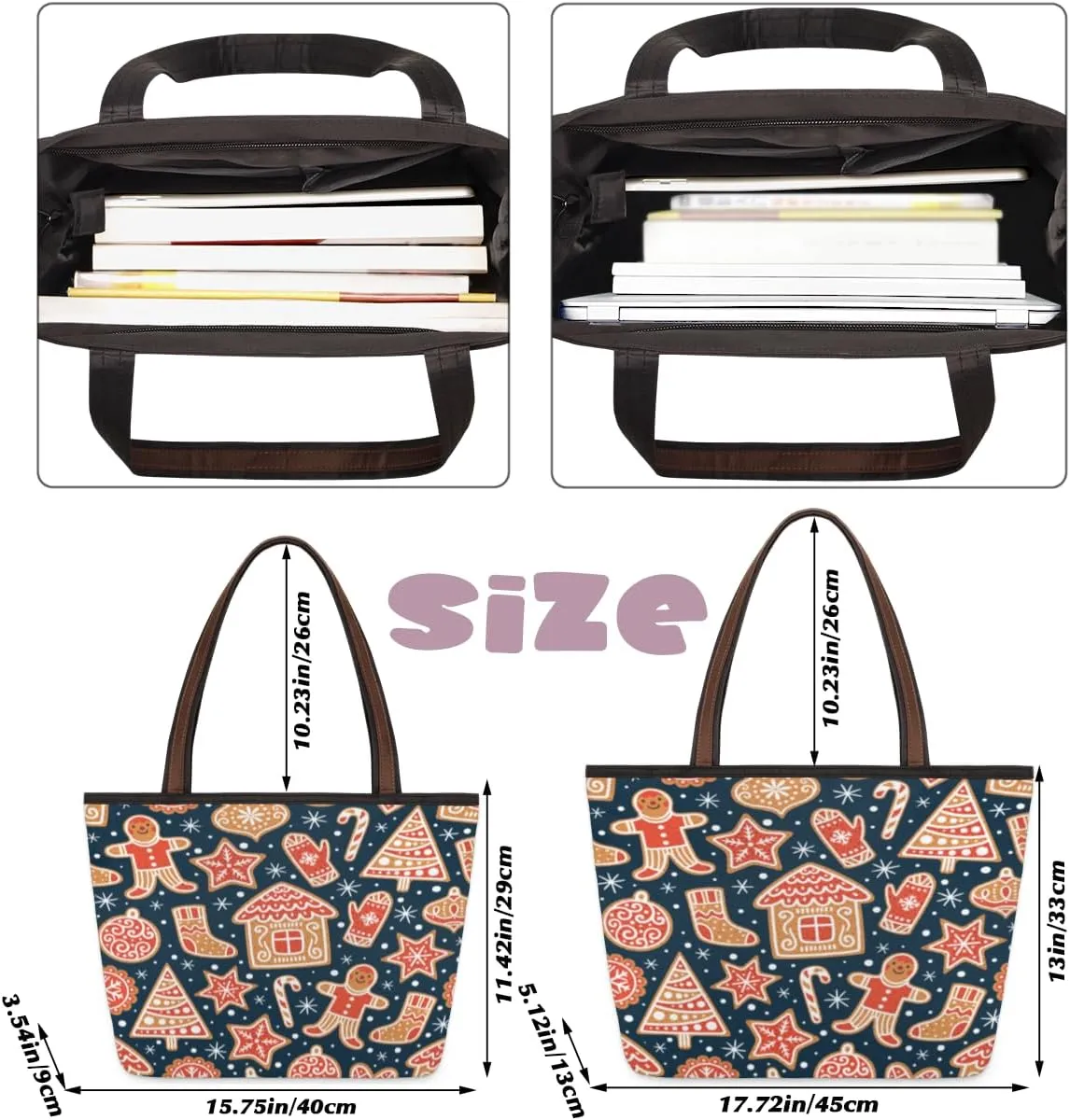 Tote Bag for Women with Zipper Large Capacity Top Handle Casual Shoulder Bag Handbag Reusable Shopping