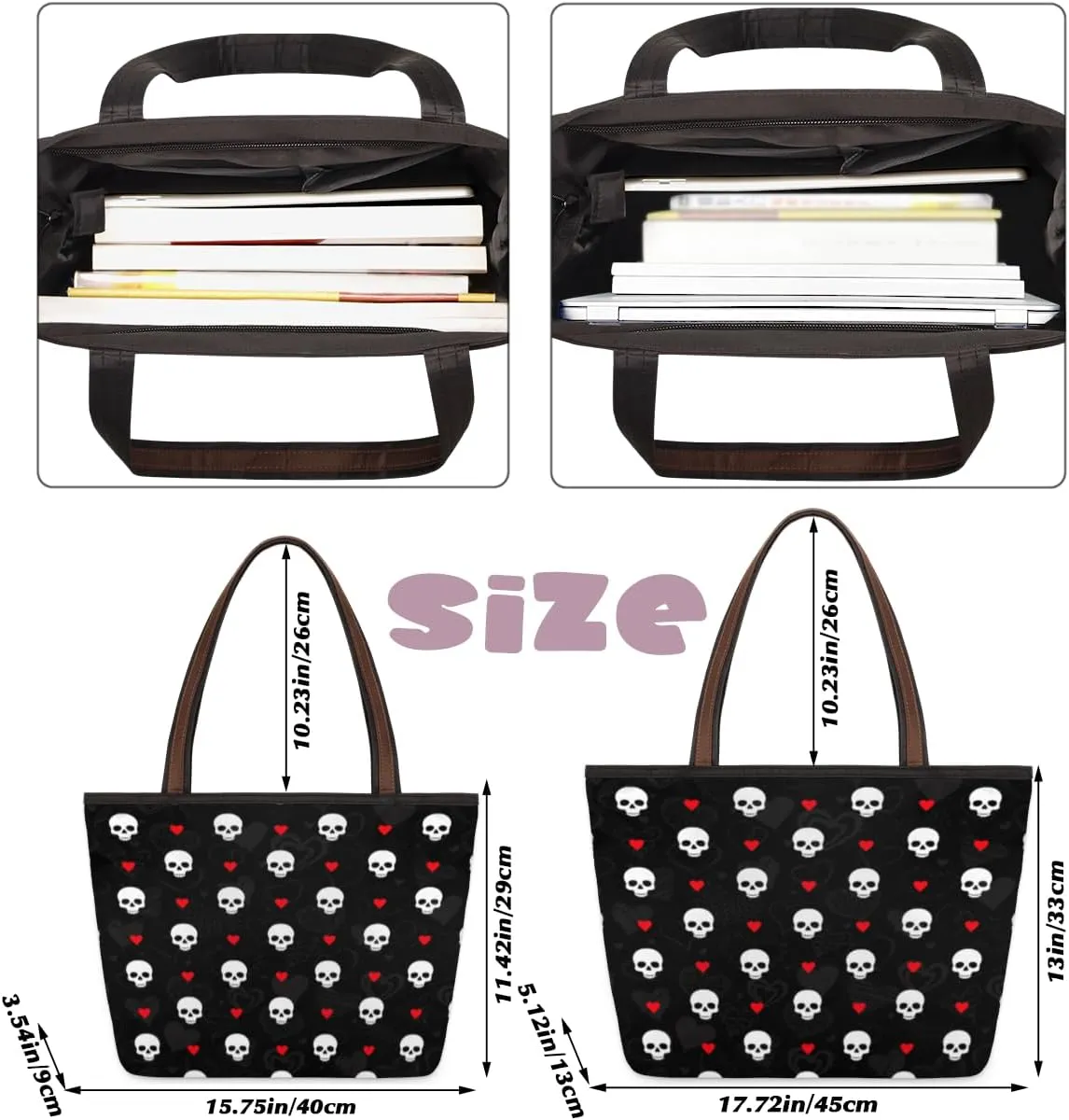 Tote Bag for Women with Zipper Large Capacity Top Handle Casual Shoulder Bag Handbag Reusable Shopping