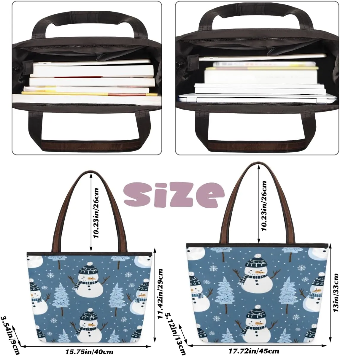 Tote Bag for Women with Zipper Large Capacity Top Handle Casual Shoulder Bag Handbag Reusable Shopping