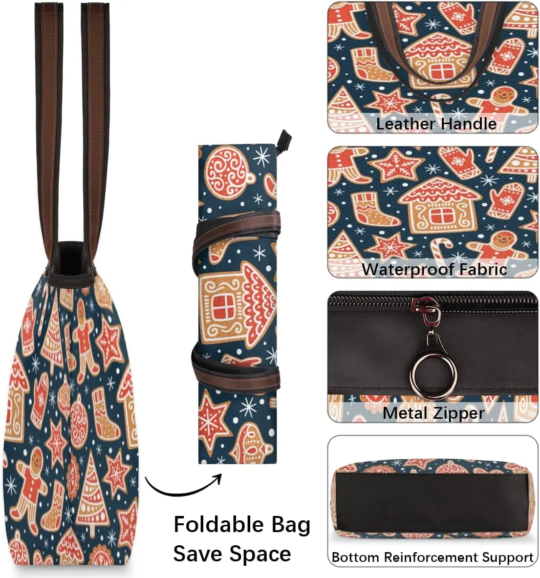 Tote Bag for Women with Zipper Large Capacity Top Handle Casual Shoulder Bag Handbag Reusable Shopping