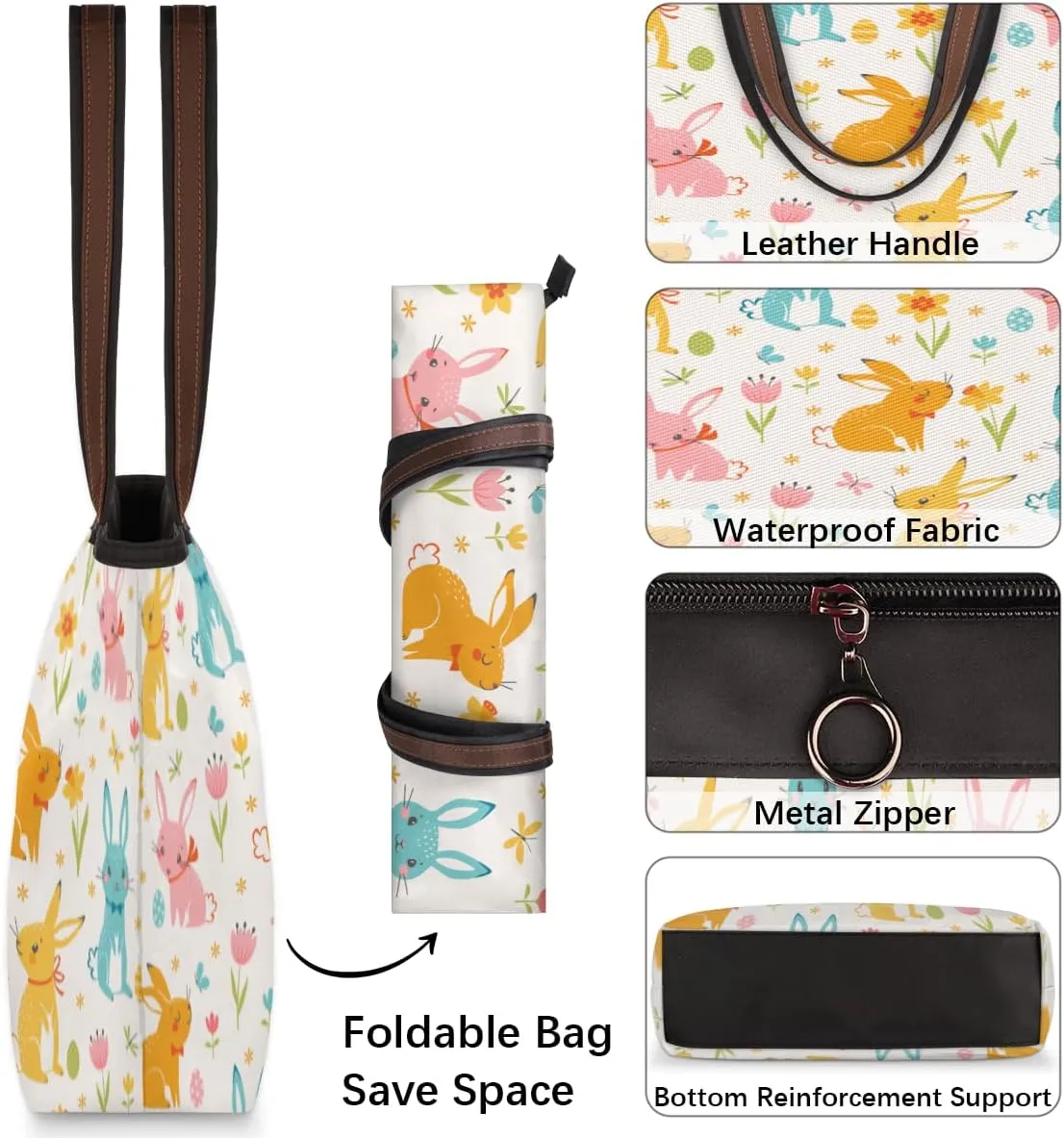 Tote Bag for Women with Zipper Large Capacity Top Handle Casual Shoulder Bag Handbag Reusable Shopping