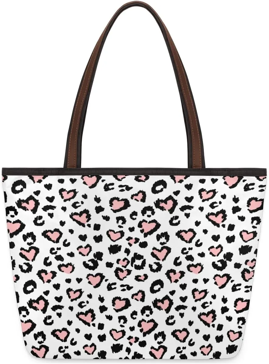 Tote Bag for Women with Zipper Large Capacity Top Handle Casual Shoulder Bag Handbag Reusable Shopping