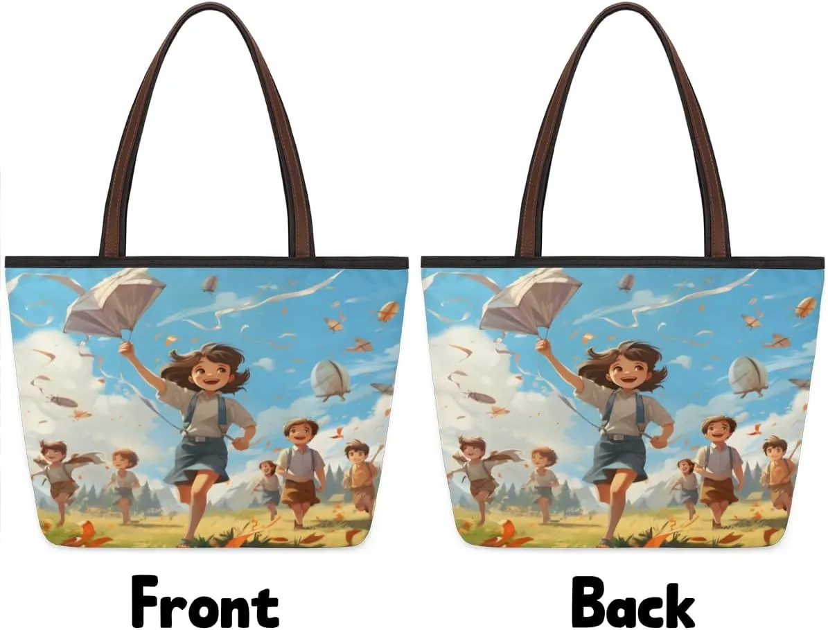Tote Bag for Women with Zipper Large Capacity Top Handle Casual Shoulder Bag Handbag Reusable Shopping