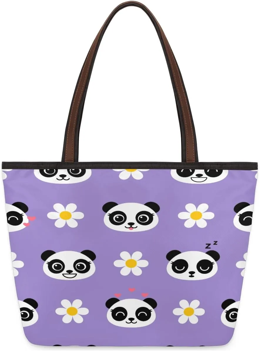 Tote Bag for Women with Zipper Large Capacity Top Handle Casual Shoulder Bag Handbag Reusable Shopping