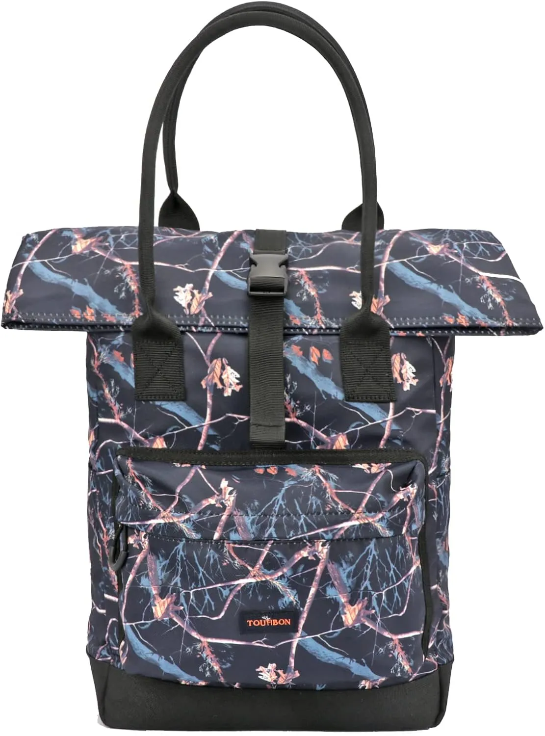 TOURBON Nylon Roll-top Clip-On Bike Panniers Women's Shoulder Tote Bag (Camo)