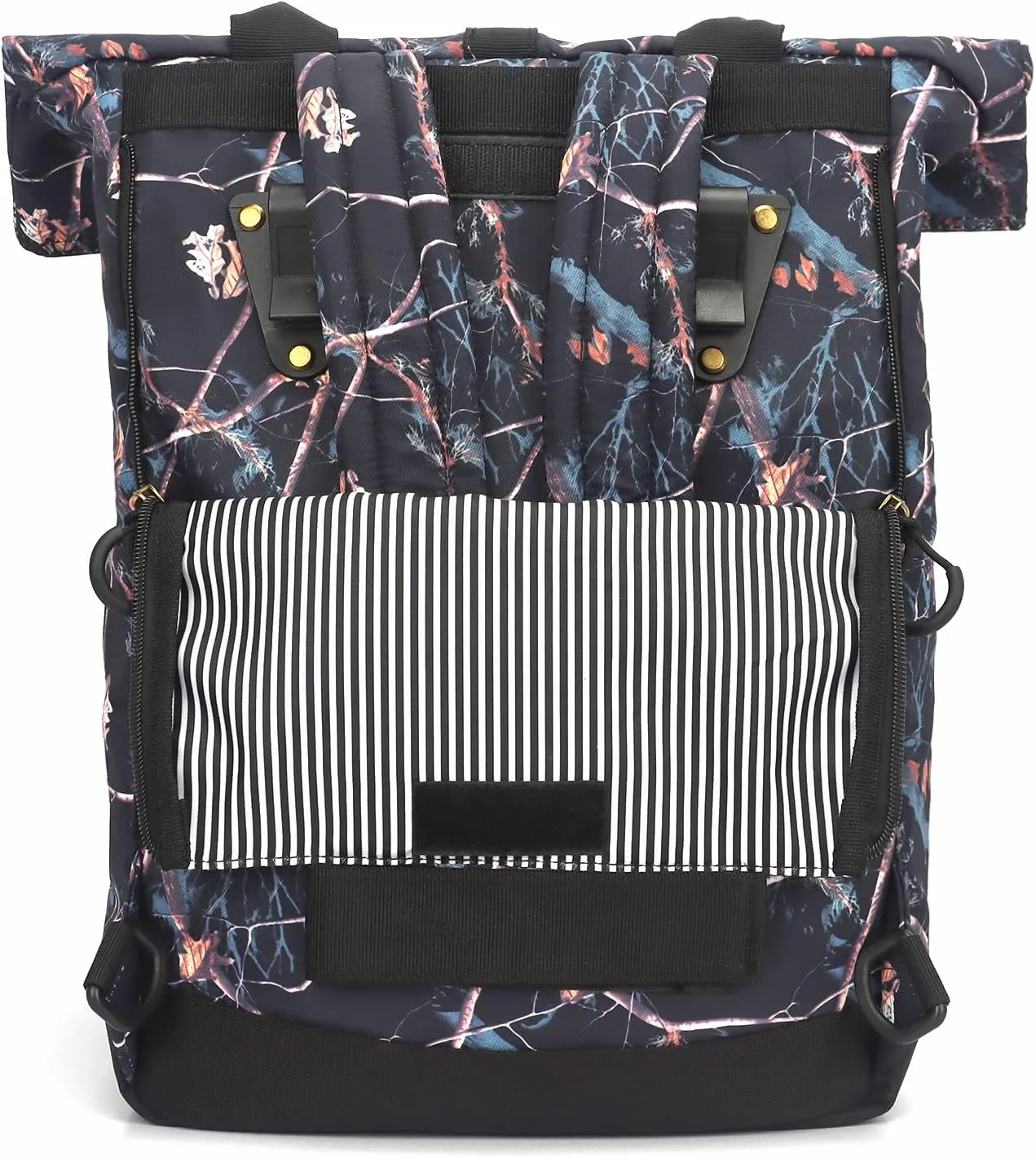 TOURBON Nylon Roll-top Clip-On Bike Panniers Women's Shoulder Tote Bag (Camo)