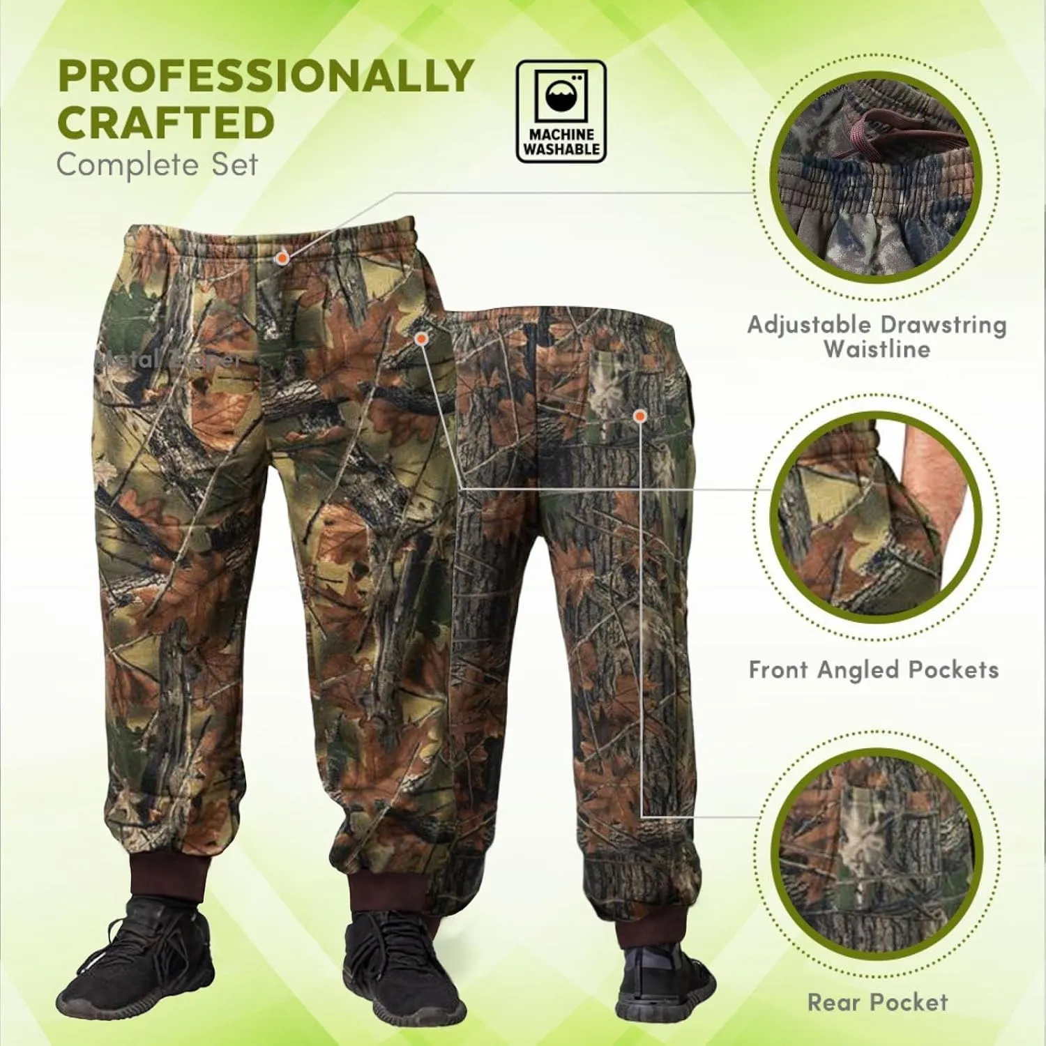 TrailCrest by Treel Boy's Mossy Oak/Camo Pull On Jogger Sweatpants