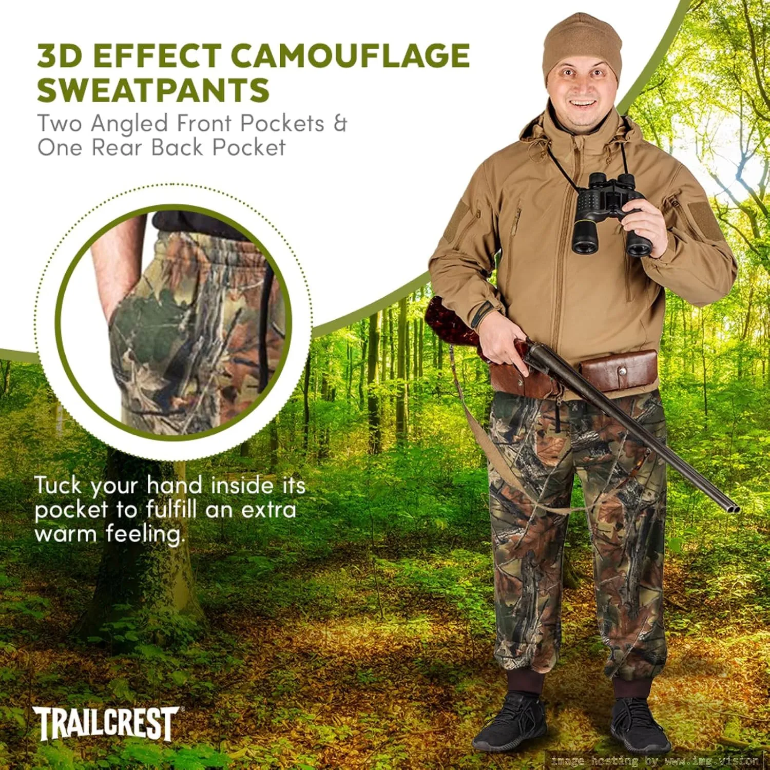 TrailCrest by Treel Boy's Mossy Oak/Camo Pull On Jogger Sweatpants