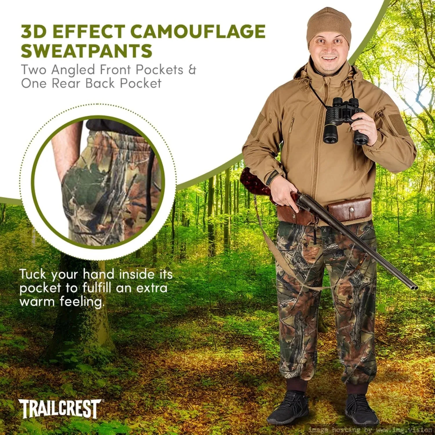 TrailCrest by Treel Boy's Mossy Oak/Camo Pull On Jogger Sweatpants