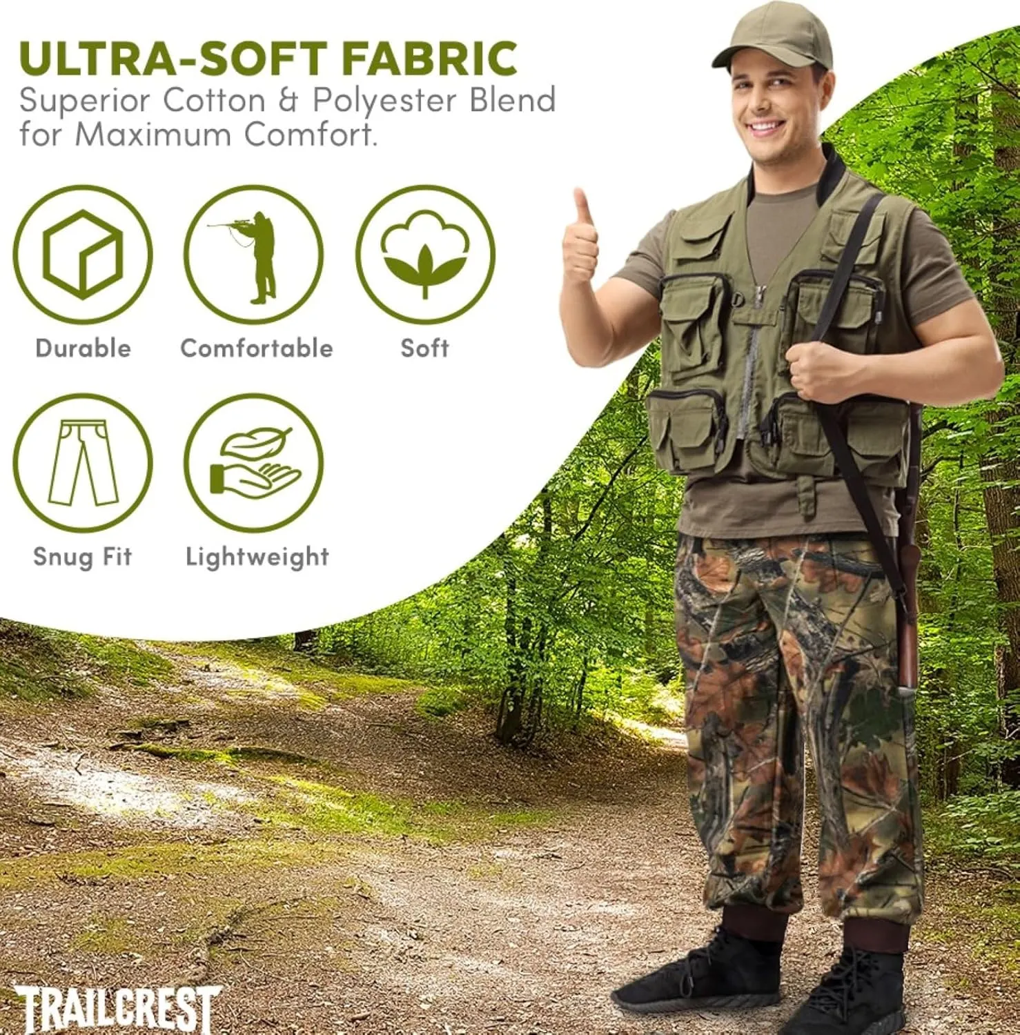 TrailCrest by Treel Boy's Mossy Oak/Camo Pull On Jogger Sweatpants
