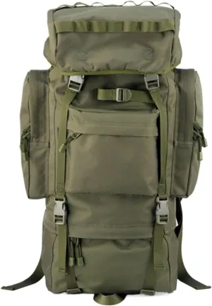 Travel Camping Backpack Hiking Bag Men Large Capacity Climbing Backpack Outdoor Sports 65L Bag(Army Green)