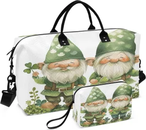 Travel Duffle Bag, Saint Patrick's Day Gnome8 Gym Bag with Storage Bag Weekender Overnight Bag for Men Women Trip Sports Yoga