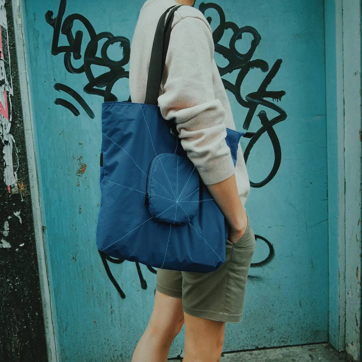 TREE RPET Foldable Tote - Navy
