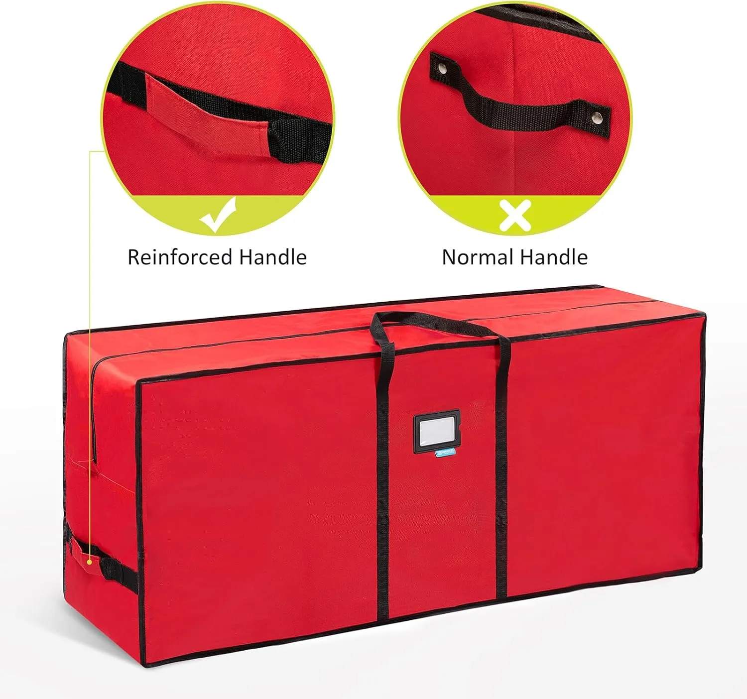 Tree Storage Bag, Waterproof Christmas Tree Storage, Fits Up to 9 ft Tall Artificial Disassembled Trees,Extra Large Heavy Duty Storage Container with Handles (Red, 65"x15"x30")