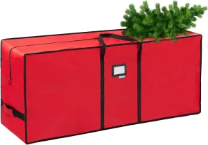 Tree Storage Bag, Waterproof Christmas Tree Storage, Fits Up to 9 ft Tall Artificial Disassembled Trees,Extra Large Heavy Duty Storage Container with Handles (Red, 65"x15"x30")