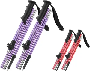 Trekking Poles Walking Sticks for Hiking Climbing Aluminum Lightweight Lollapsible 2 Pack for Men Women 2 Pack for Women Kid