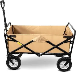 Trolley Trolleys Folding Garden Trolley Cart Heavy Duty Wagon Multifunction Shopping Cart for Outdoor Camping Fishing Pull Truck with 4 Wheels Static Load 150Kg