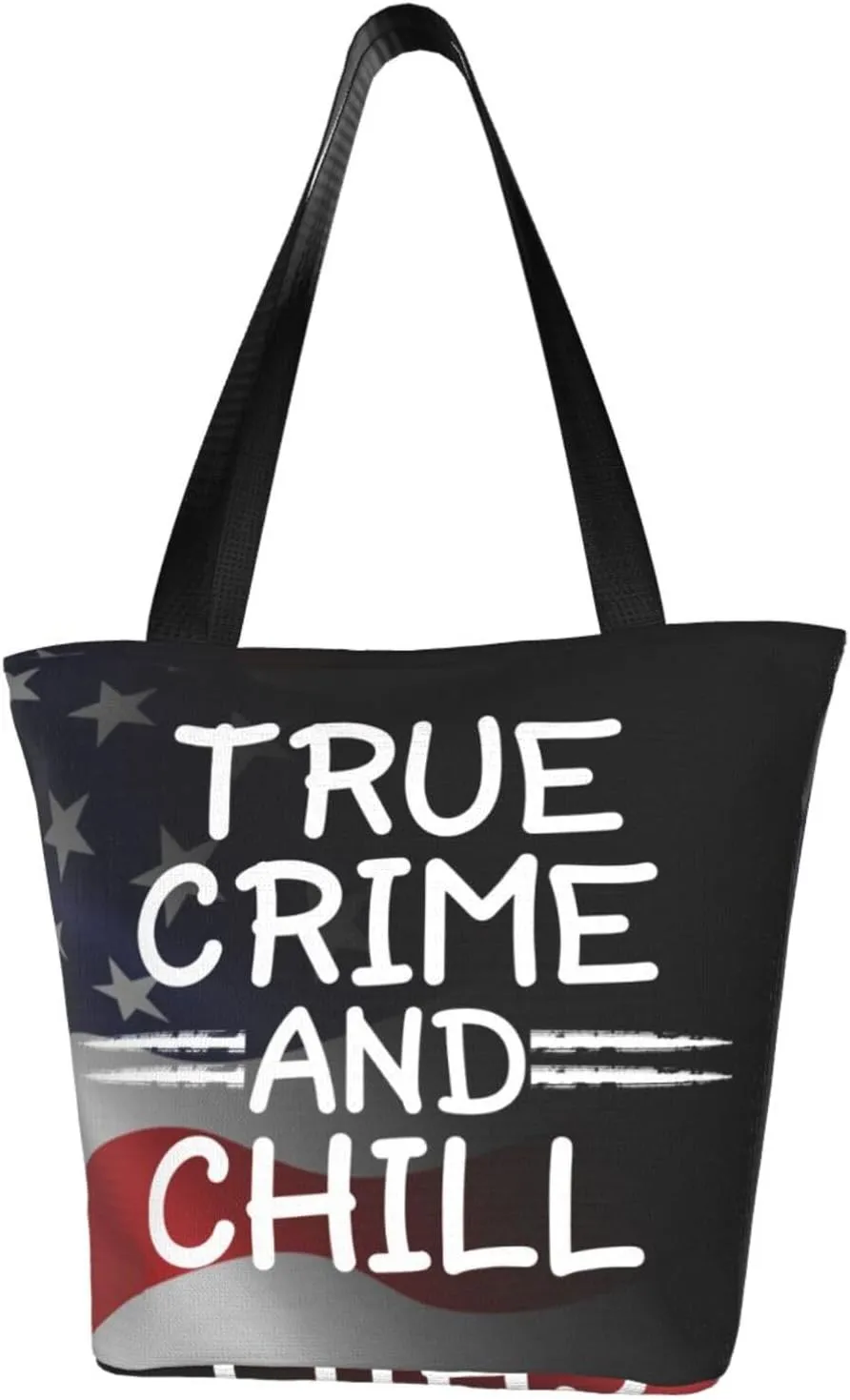 True Crime And Chill Fashion Shoulder Bag Large Capacity For Man Or Woman
